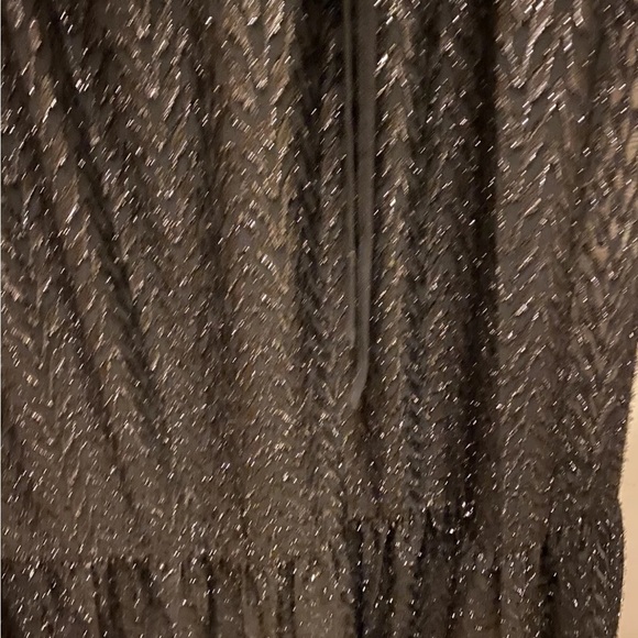 Michael Kors Peasant Top Black w/ Silver Sparkles Dress Sz Med NWT!! - Picture 8 of 12